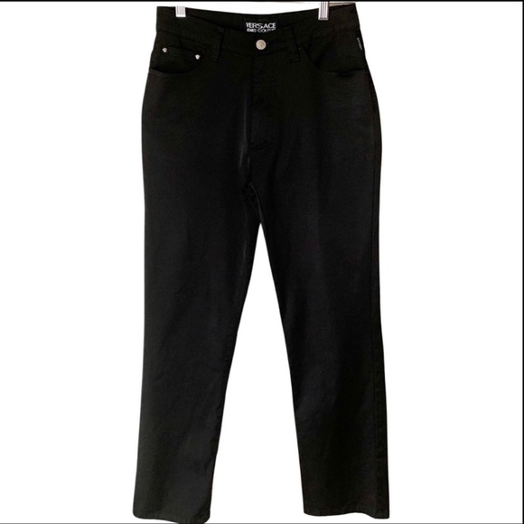 VERSACE Jeans Couture Vintage High Rise Shimmer Black Jeans - Picture 12 of 16